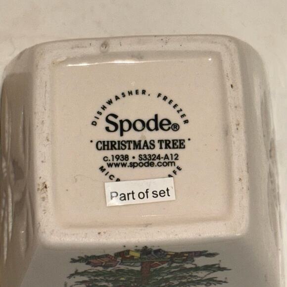 Pair of Spode Christmas Votive Candle Holder Christmas Tree Design Holiday Decor - Picture 3 of 6
